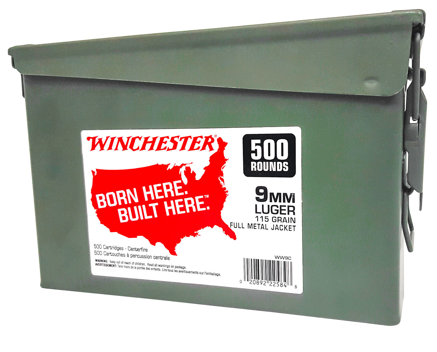 Bulk Winchester Can Luger Total FMJ Ammo