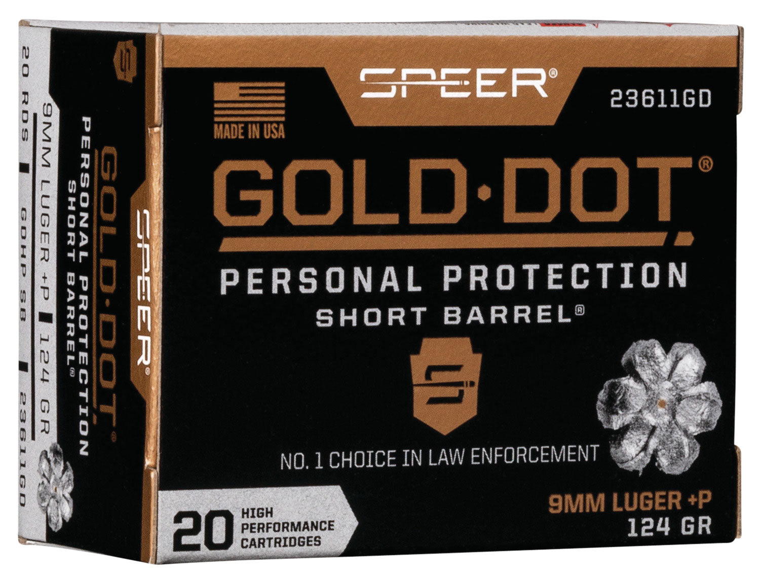 Speer Gold Dot Personal Protection Luger Short Barrel HP +P Ammo