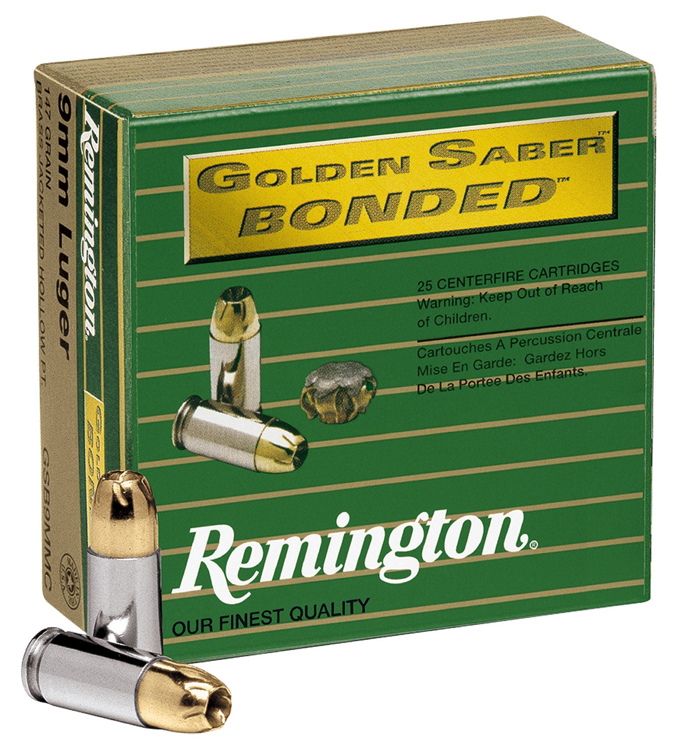 Remington Golden Saber Bonded Luger Brass Jacket HP Ammo