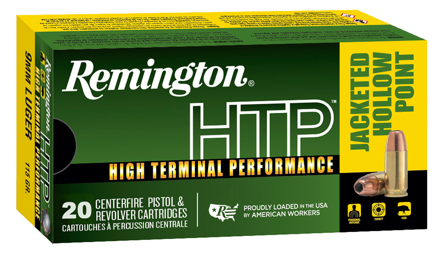 Remington High Terminal Performance Luger JHP Ammo