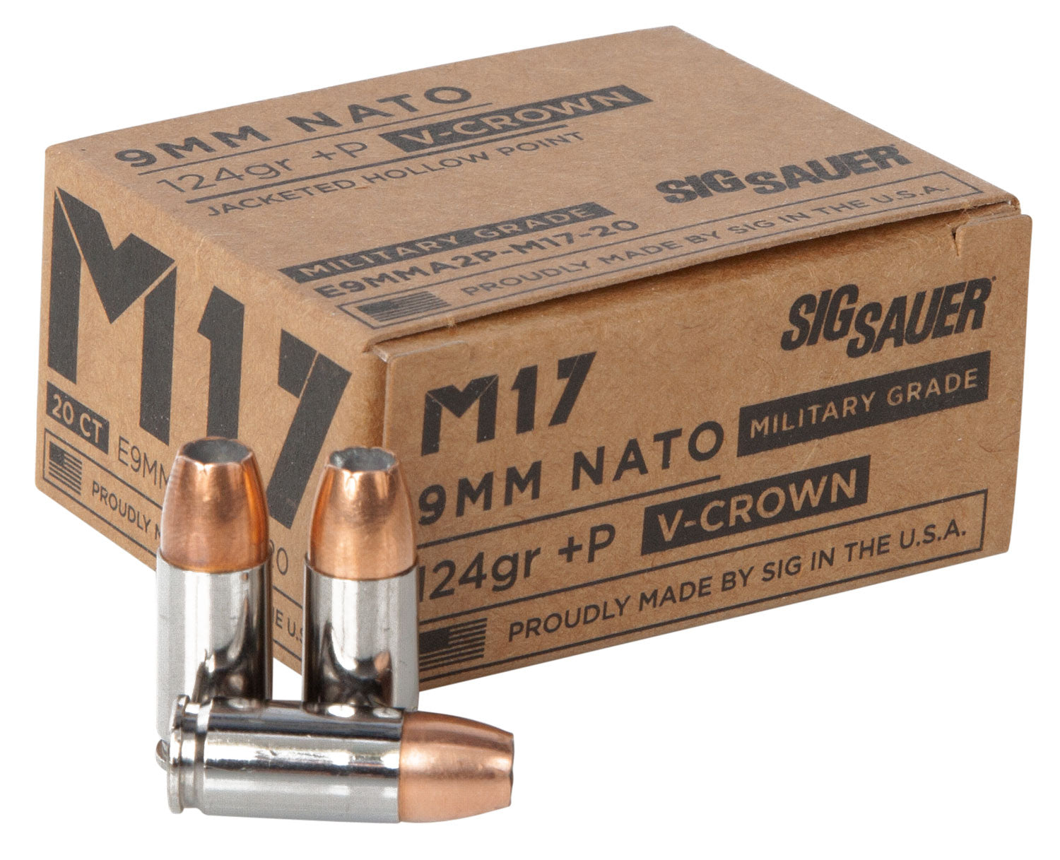 Sig Sauer Elite Performance V-Crown Luger JHP Ammo