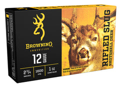 Browning Ammo B193121221 Rifled Slug  12 Gauge 2.75" 1 oz 1 Shot 5 Bx/ 50 Cs