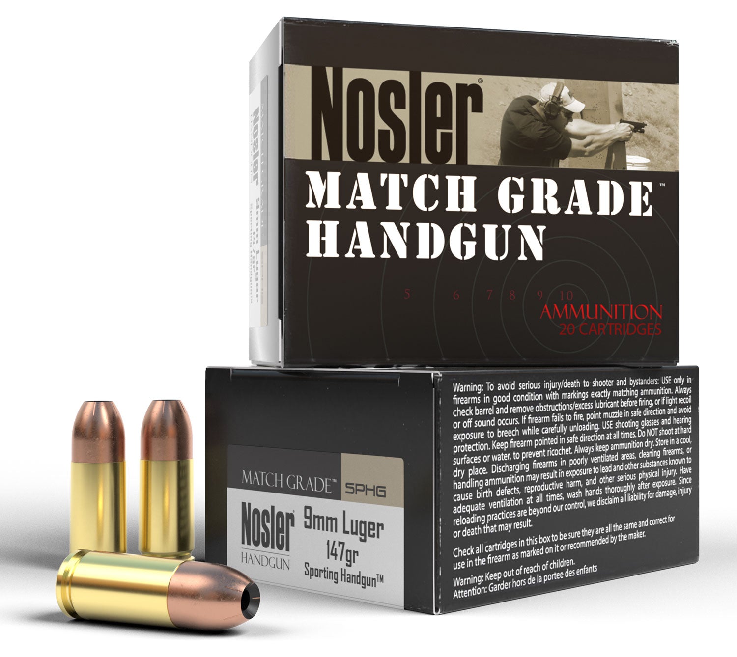 Nosler Match Grade Luger JHP Ammo