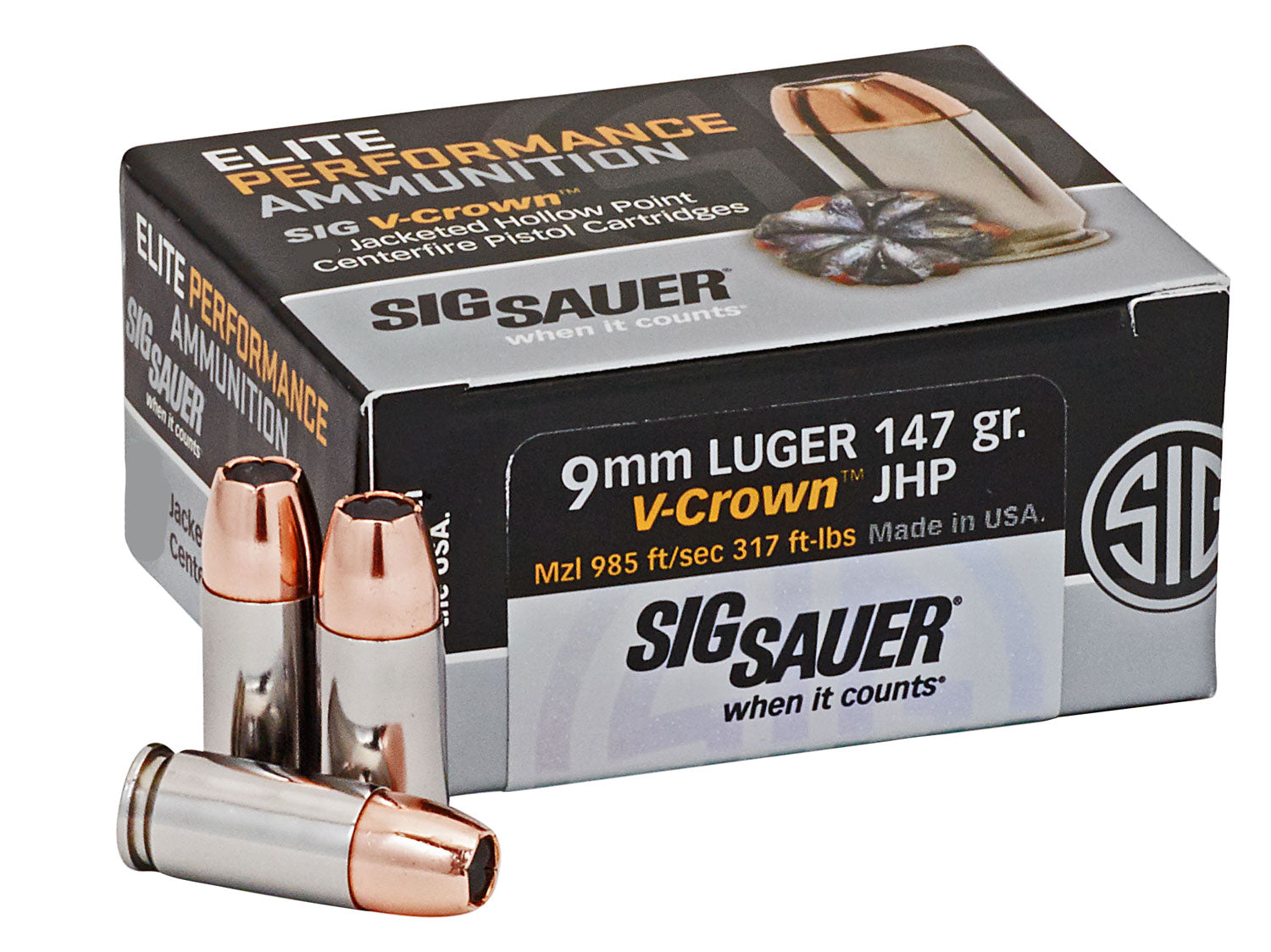 Sig Sauer Match Elite Competition Luger JHP Ammo