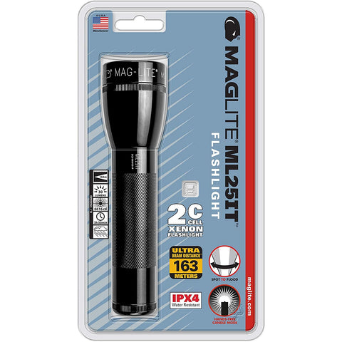 Maglite ML25IT 2-Cell C Black Incandescent Flashlight