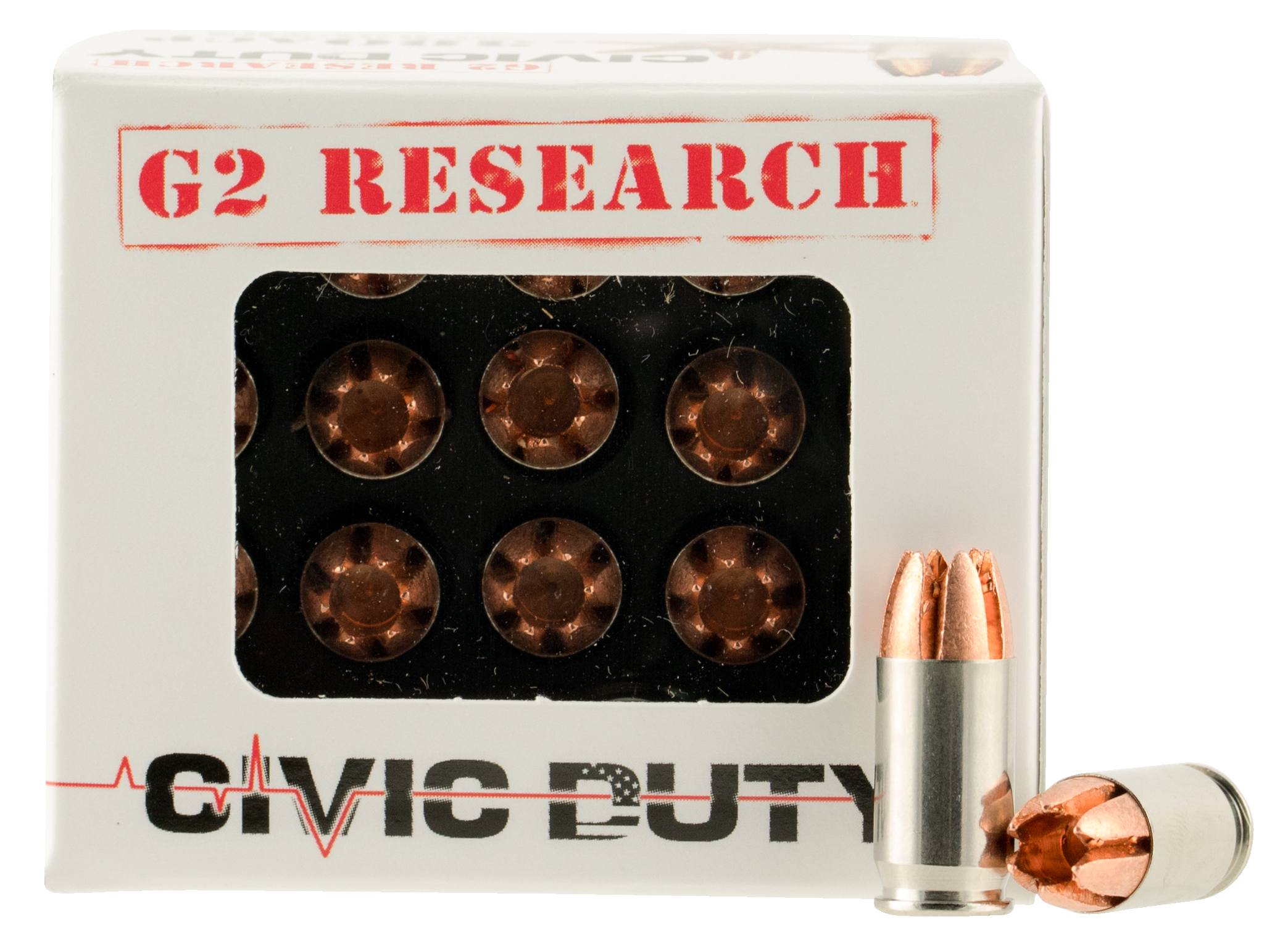 G2 Research CIVIC Duty Automatic Colt ACP Copper Expansion Projectile Ammo