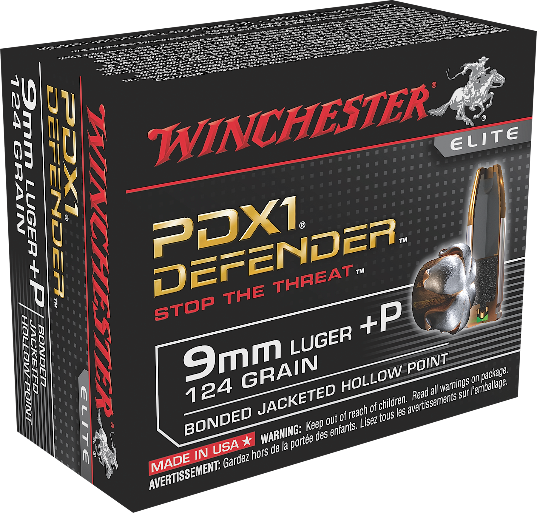 Winchester Elite Luger Bonded Jacket HP +P Ammo