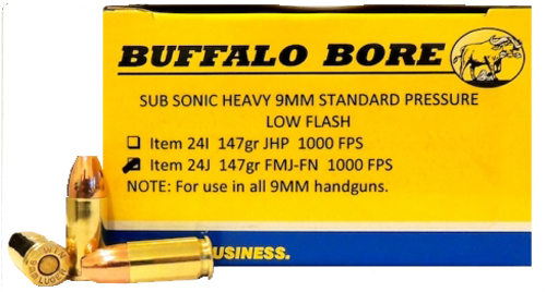 Buffalo Bore Luger Flat Nose FMJ Ammo