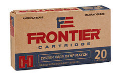 Frontier Cartridge Lake City, 223 Rem, 68 Grain, Boat Tail Hollow Point Match, 20 Round Box FR160